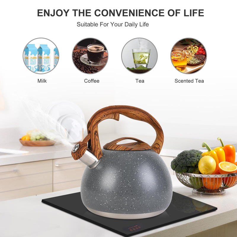 Tea Kettle, Vegoran 100 OZ / 3 Liter Whistling Tea