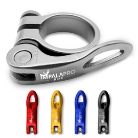 IMPALAPRO Bike Quick Release Seatpost Clamp - Bike Seat Clamp - Seat Clamp Bike - Bike Seat Post Clamp- Seat Post Clamp - Bicycle Seat Clamp - Bike Seat Lock Clamp 7075CNC (Silver, 31.8 mm)