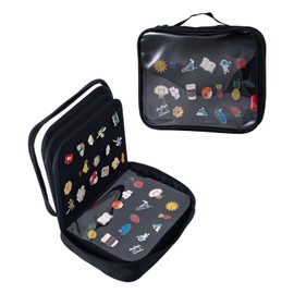 Oeun fan Enamel Pin Display Book, Small Collections Or Travel Pin Trading Book, Pin Collector Display Bag,6-Page Lapel Pin Display Board,For Sports Pins,Memorial Pins, Pin Display Case (Black)