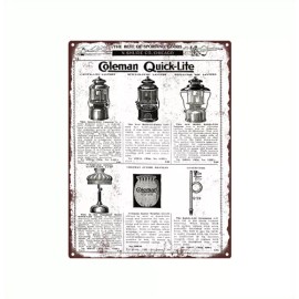 1929 Coleman Quick Lite Lantern Lamp Mantle Oil Man cave Metal Sign 9x12" A158