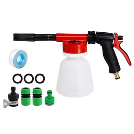 Car Wash Foam Gun,Car Wash Foam Gun Garden Hose Sprayer Foam Sprayer with Adjustable Ratio Dial Soap Foaming Sprayer Nozzle Kit with 1 Liter Bottle Universal Connectors