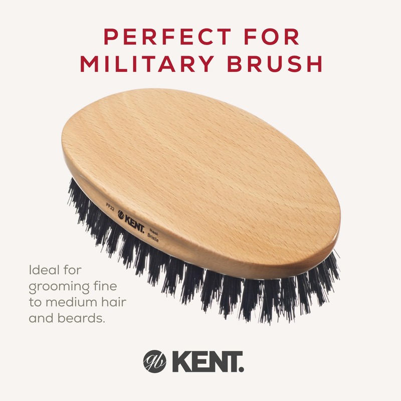 Kent Military Oval Beech and Bristle Hairbrush