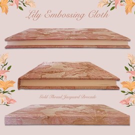 ipoul Floral Journal for women, Hardcover Notebook, A5, 6x8, Ruled Pages, Lay Flat, Pretty Journal, Lily Flower, Pink, can be Reading Journal, Writing Notebook, Self Love Journal, Personal Journal