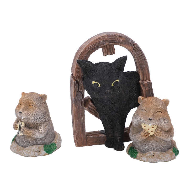 3 Pcs Gopher Ornaments Resin Simulation Animal Cat Gopher Garden
