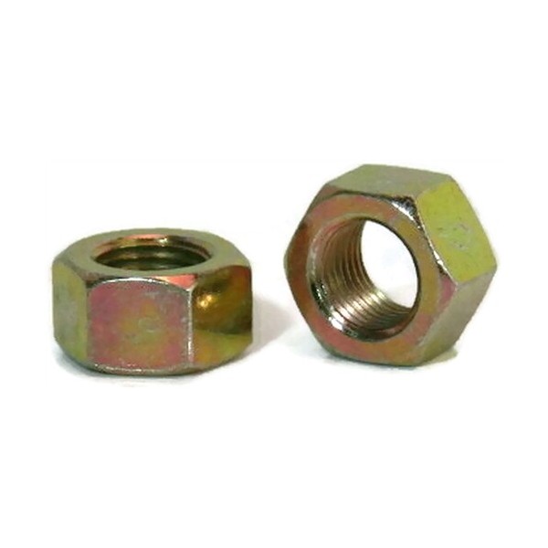 Unbranded 7/16"-20 Fine Thread Hex Nuts Grade 8 Yellow Zinc