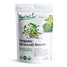 Organic Broccoli Seeds for Sprouting by Food to Live (Non GMO, Kosher, Bulk) — 1 Pound