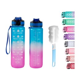 Apex Sports Water Bottle with Straw, 1L Motivational water bottle with Time Marker, 32oz Leakproof Design, BPA Free, Tritan Plastic bottle for School, office and outdoor