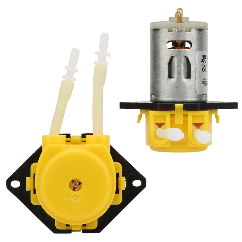 DC12V Yellow Micro Water Liquid Peristaltic Pump For Aquarium Lab