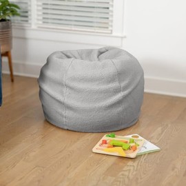 Lightweight Big Bean Bag Chair for Adults with Maximum Support Comfort | Pretty Charcoal Gray Color Hidden Zipper Closure Refillable Super Soft Plush Cozy Feel Washable Removable Cover