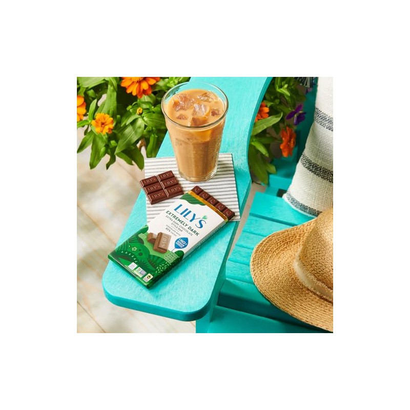 LILY'S Extremely Dark Extra Dark Chocolate Style No Sugar Added,