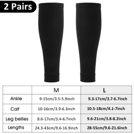 Calf Compression Sleeves for Women and Men,2 Pairs Leg Compression Sleeves for Running, Shin Splint, Calf Cramps, Varicose Veins, Swelling, Footless Compression Socks for Walking