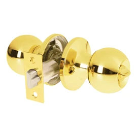 Hermex Basic BALT-LB-RP, Cerradura pomo, recámara, tubular, latón brillante