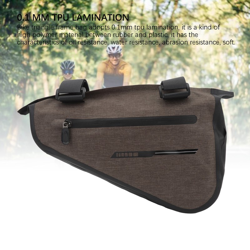 Bike Triangle Frame Bag Multipurpose Waterproof TPU Double Sided Pockets