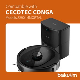 BAKUUM Pack of Premium Dust Bags for Cecotec Conga 8290 Immortal Accessories. Longer Life and Superior Filtration. Self-emptying Vacuum Bag (Pack 4)
