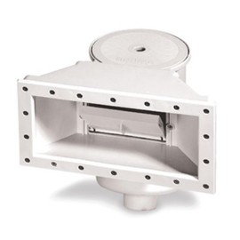 14" White HydroTools Assembled Wide-Mouth Support Thru-Wall Skimmer for Swimming Pool