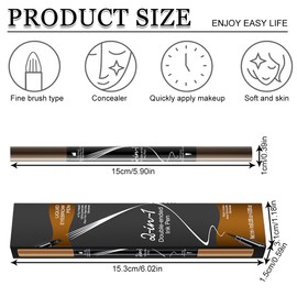 MOLZINY Augenbrauenstift Wasserfest Augenbrauenstift härchenzeichnung Wasserfest 2-in-1 Dual-Ended Wischfest Eyebrow Pencil Kann Leicht Natürliche Augenbrauenfarbe (Dunkelbraun)