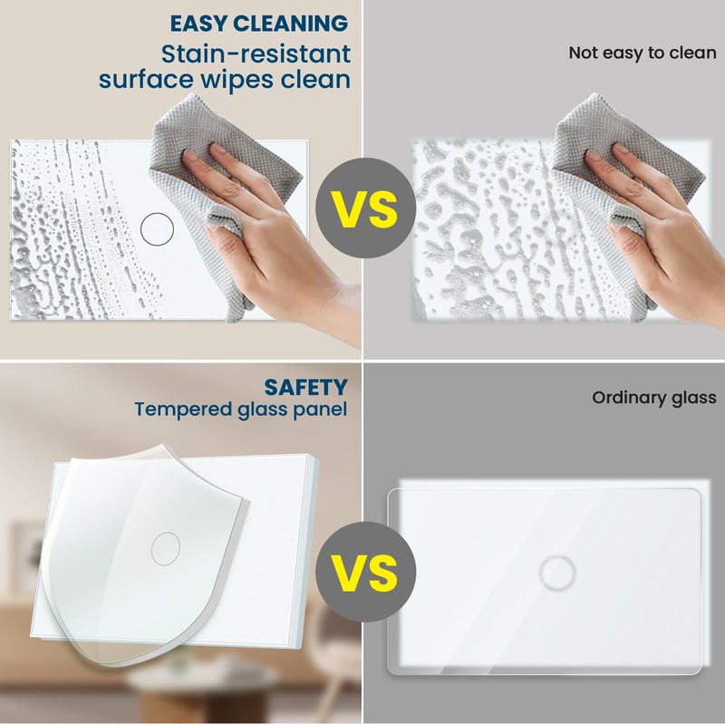 LOUYSGEN Zigbee Switch,Need Zigbee Hub and Neutral Wire,Work with Tuya