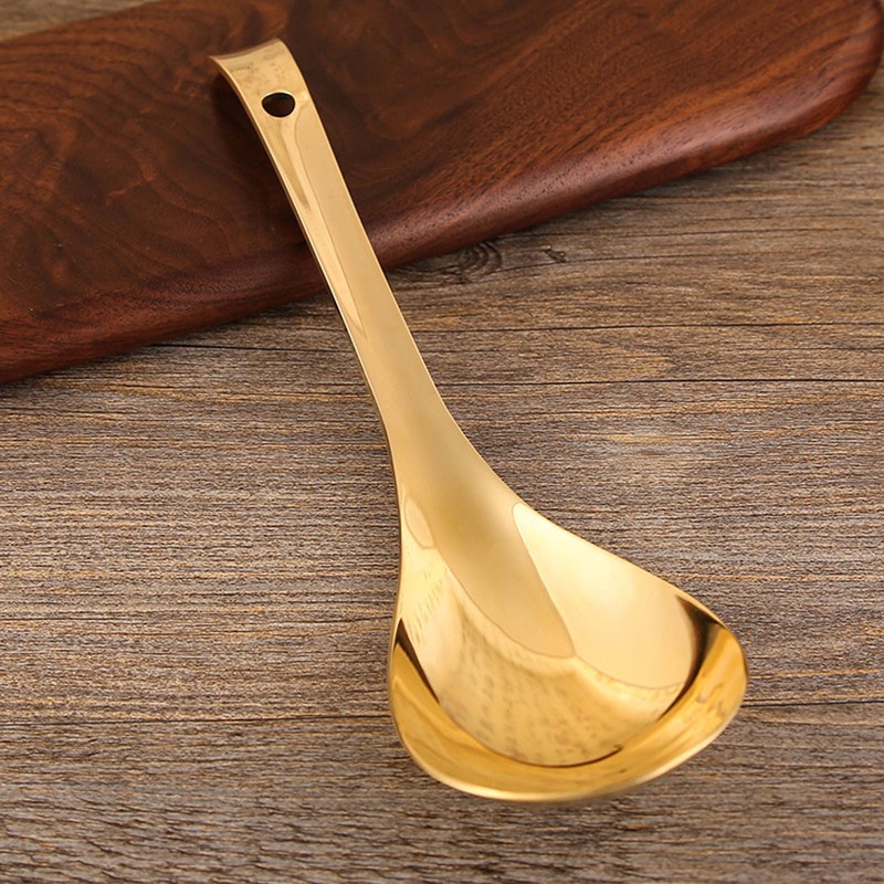 Serving Spoon Glossy Thickened Brass Gold Serving Spoons Soup Spoons