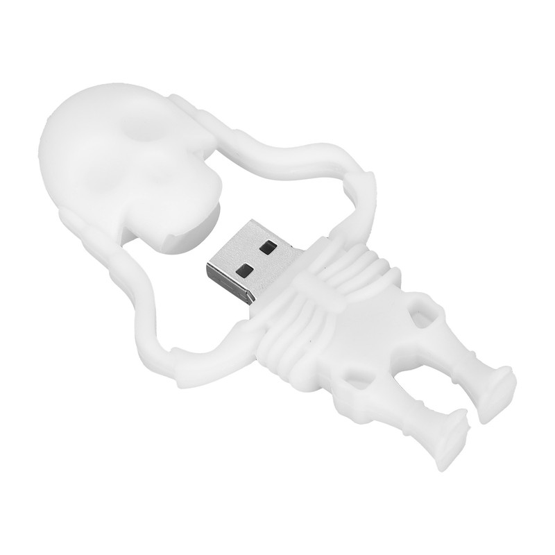 Cartoon U Disk White Skull Appearance High Speed Bulk Storage