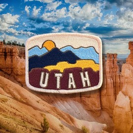 Utah Landscape Untamed - Utah - Travel Patch Embroidered Patches for Clothes, Strong Adhesive Sticker Applique Embroidery Patches for Clothing, Fabric, Backpack, Purse, DIY