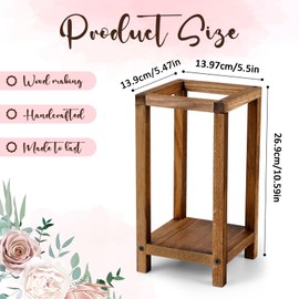 Geelin 10 Pcs Wooden Candle Lantern Wedding Lantern Centerpiece Lantern Candle Holder for Table Fireplace Lantern Decorative Farmhouse Candle Lantern for Wedding Baby Shower(Brown, 10.59 Inch)