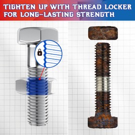 Thread Lock 50ml Blue and 50ml Red, Medium and Strong Strength Threadlocker, Fasteners Medium and High Strength Screw Compound to Prevent Loosening & Corrosion