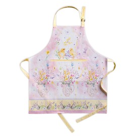 Maison d' Hermine Apron 100% Cotton 27.50"x31.50" 1 Piece Adjustable Neck Strap Apron with Center Pocket for Mother's Day Gifts, BBQ, Women, Men, Chef, Easter Zest - Spring/Summer