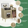Kiasthome Record Player Stand, Vinyl Record Storage Cabinet Up to