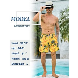 KBVOT Mens Swim Trunks with Compression Liner 7 inch Inseam 2 Pack Quick Dry Stretch Beach Shorts Bathing Suits Swimwear