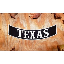 Texas Biker Rocker Patch 12"X3" for Jacket Vest Leathers