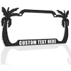 Elephants Palm Tree Design Chrome Metal Auto License Plate Frame