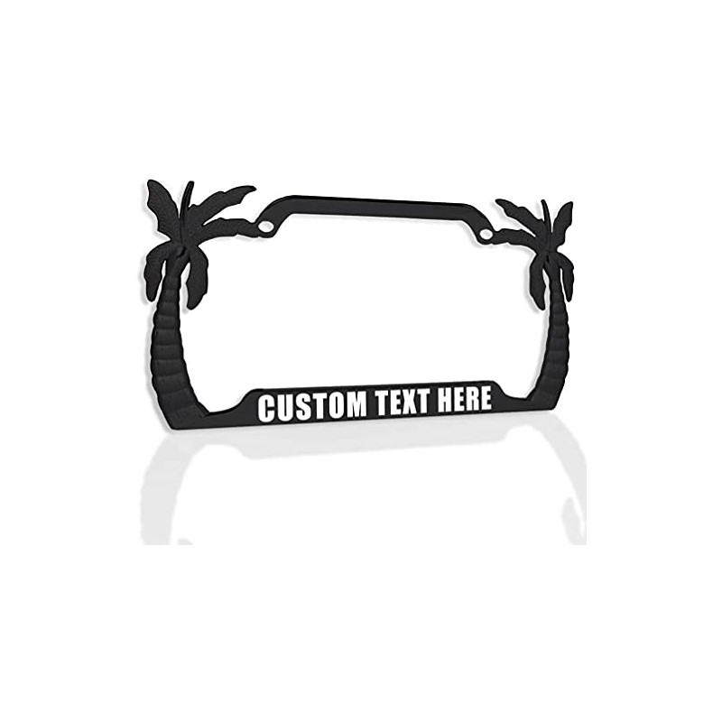 Elephants Palm Tree Design Chrome Metal Auto License Plate Frame