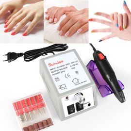 SunJas Electric Nail Cutter, Electric Nail File Set 20000 rpm Manicure Pedicure Electric for Nail Studio Personal DIY Manicure