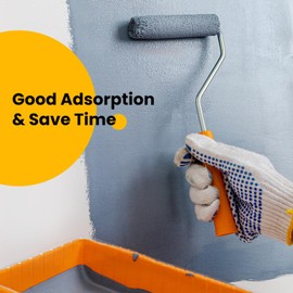 Mister Rui Paint Roller Covers, 10 Pieces, 4 Inch Paint Roller 6mm Nap, Microfiber Paint Rollers for Painting Walls, Cabinets, Trim, Use with All Paints and Stains