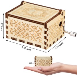 Ptesuply Music Box, Can't Help Falling in Love Music Box, Valentines Christmas Anniversary Romantic Gifts for Her, Wooden Hand Crank Music Box (To Love-W)