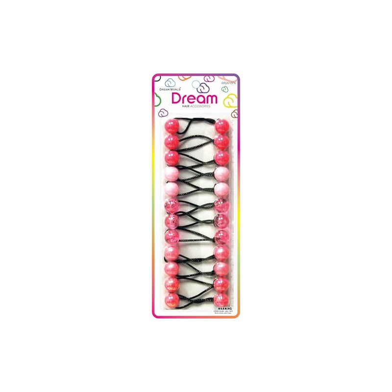 Dream World Ponytail Holder 16 MM Bead Assorted Shades of