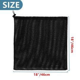 Goldhik 2 Pack Black Modern Nylon Mesh Pond Pump Protective Bag, 18"x 18", Pump Barrier Bag
