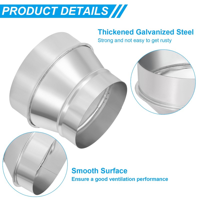 PATIKIL 6 Inch to 5 Inch Round Duct Reducer Increaser
