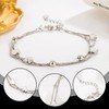 SLEEKEE Pack of 2 Silver Heart Bracelets, Layered Silver Bracelets,