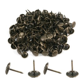 MroMax Upholstery Nails Tacks 0.43" Head Dia Iron Vintage Style Metal Round Thumb Push Pins 0.63" Height for Furniture Decoration Chair Hardware Cork Board Sofa Headboards Bronze Tone 150Pcs