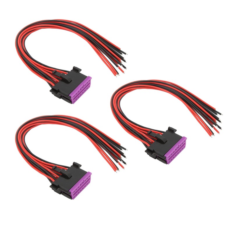 3 Pcs 16 Pin OBD2 Female Connector Cables 30cm J1962