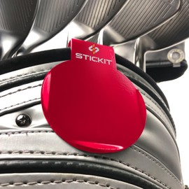 STICKIT Magnetic Golf Bag Landing Pad, Red I Metal Bag Clip for Quick and Easy Use of Magnetic Golf Gear & Accessories with Convenient Positioning on Your Golf Bag