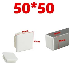 50 * 50mm Square Plastic Plugs,White Plastic End Caps in 24pcs,Chair Leg Pipe Tube Insert Blanking Cover,End Cover Caps for Furniture,Tables,Chairs