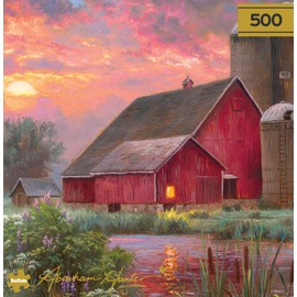 Buffalo Games - Gold - Abraham Hunter - End of Day - 500 Piece Jigsaw Puzzle for Adults - Challenging Puzzle Perfect for Game Nights