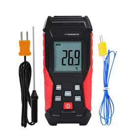 Thermocouple Thermometer, Digital K/J Thermometer, Single Channel with 2 K Type Probes, High and Low Temperature Meter Range 328°F to 2501°F HVAC for Science and Industry