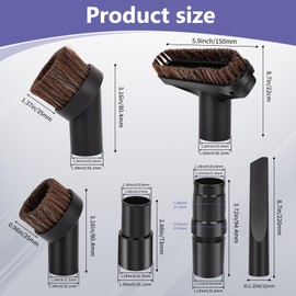 1 1/4 Inch(32mm) Vacuum Attachments for Shark Vacuum Brush Attachment,Replacment Horse Hair Brush Accessories Kit with Hose Adapter for Most Household Vacuum Cleaners 6-Pack