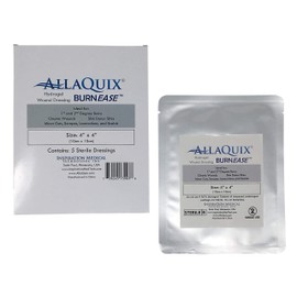 AllaQuix BurnEase Hydrogel Wound Dressing for Burns (XL 4in) (Box of 5 Sterile Dressing Pads)