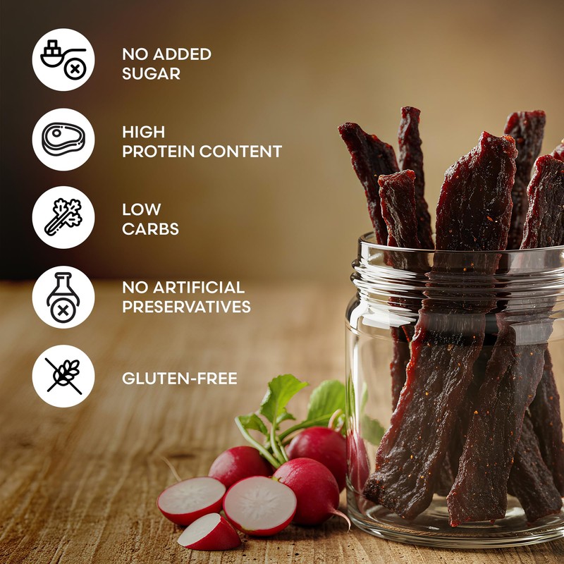 Organic Bone Broth Beef Jerky – Grass-Fed, Zero Sugar, Low