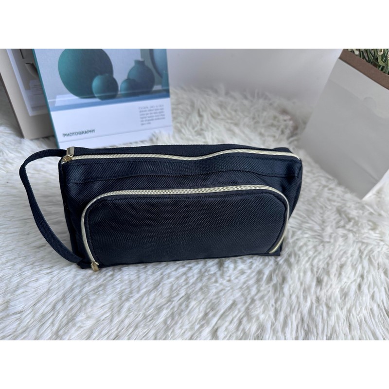 Pencil Case Large Capacity Pencil Case Black Trapezoidal Shape Pencil