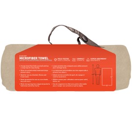 GEAR AID Quick Dry Microfiber Towel for Travel and Camping, Sand, XL, 35"x62"